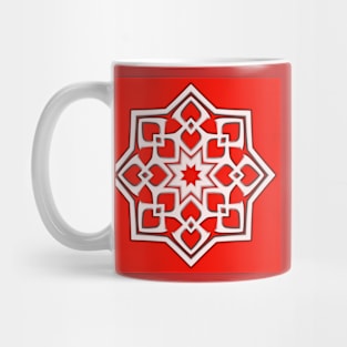 Bright Red Kaleidoscope Pattern (Seamless) 13 Mug